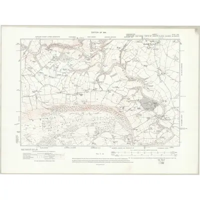 1910 Map of Lancashire XLVI.SE, 1914 Print