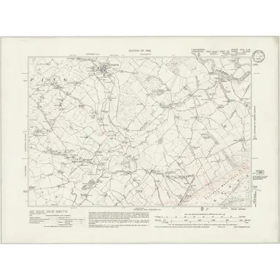 1930 Map of Lancashire XLVI.SW, 1933 Print