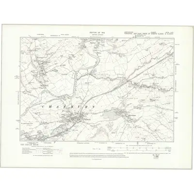 1910 Map of Lancashire XLVII.NE, 1914 Print