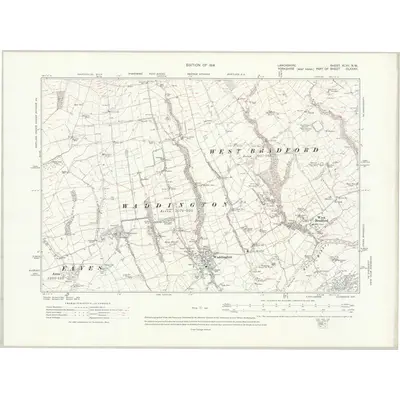 1910 Map of Lancashire XLVII.NW, 1914 Print