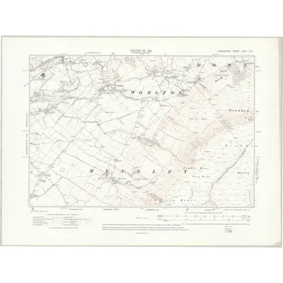 1910 Map of Lancashire XLVII.SE, 1914 Print