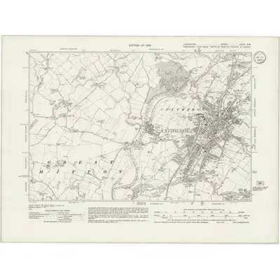 1929 Map of Lancashire XLVII.SW, 1934 Print