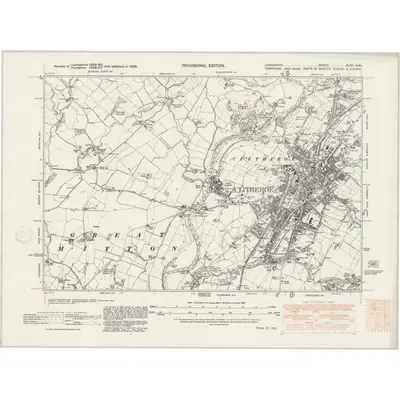 1938 Map of Lancashire XLVII.SW, 1947 Print