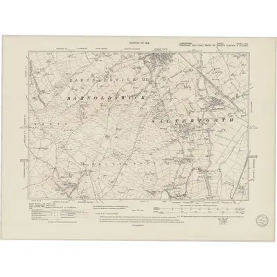 1910 Map of Lancashire XLVIII.NE, 1949 Print