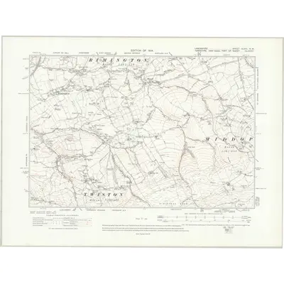 1910 Map of Lancashire XLVIII.NW, 1914 Print
