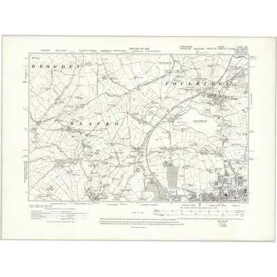 1910 Map of Lancashire XLVIII.SE, 1915 Print