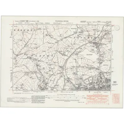 1938 Map of Lancashire XLVIII.SE, 1947 Print