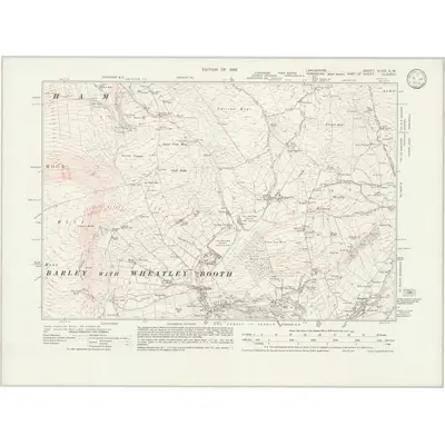 1930 Map of Lancashire XLVIII.SW, 1932 Print