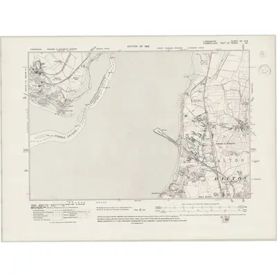 1911 Map of Lancashire XV.NE, 1945 Print