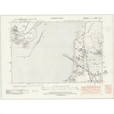 1938 Map of Lancashire XV.NE, 1947 Print
