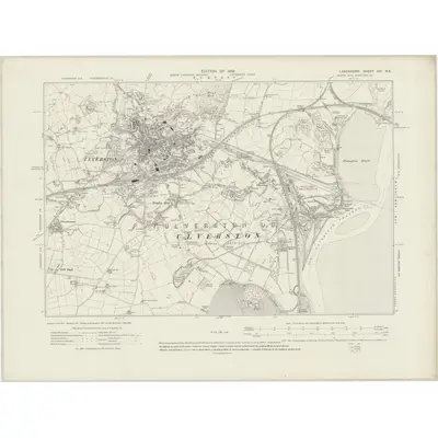 1911 Map of Lancashire XVI.NE, 1919 Print