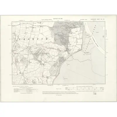 1910 Map of Lancashire XVI.SE, 1914 Print