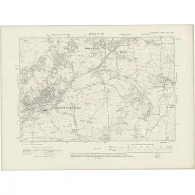 1910 Map of Lancashire XVI.SW, 1919 Print