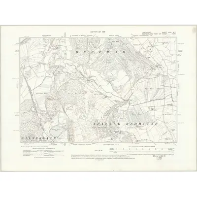 1911 Map of Lancashire XVIII.NE, 1919 Print