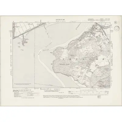 1910 Map of Lancashire XVIII.NW, 1944 Print