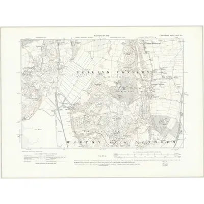 1910 Map of Lancashire XVIII.SE, 1919 Print