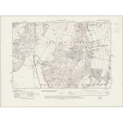 1910 Map of Lancashire XVIII.SE, 1945 Print
