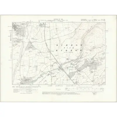 1910 Map of Lancashire XX.NW, 1919 Print