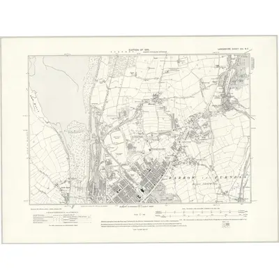 1910 Map of Lancashire XXI.NE, 1916 Print