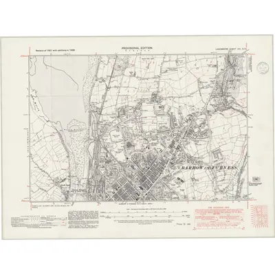 1938 Map of Lancashire XXI.NE, 1946 Print