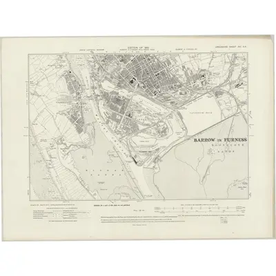 1910 Map of Lancashire XXI.SE, 1919 Print