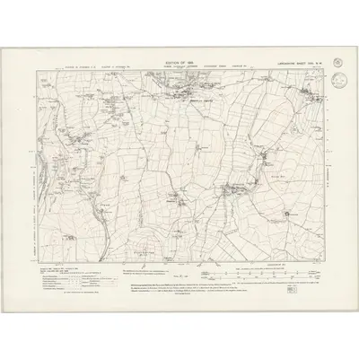 1911 Map of Lancashire XXII.NW, 1943 Print