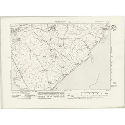 1931 Map of Lancashire XXII.SW, 1933 Print