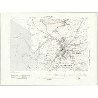 1910 Map of Lancashire XXIV.NE, 1919 Print