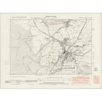 1938 Map of Lancashire XXIV.NE, 1947 Print