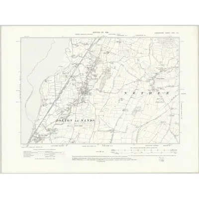 1910 Map of Lancashire XXIV.SE, 1919 Print