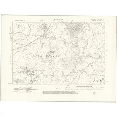 1910 Map of Lancashire XXV.NW, 1916 Print