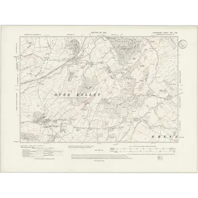 1910 Map of Lancashire XXV.NW, 1934 Print