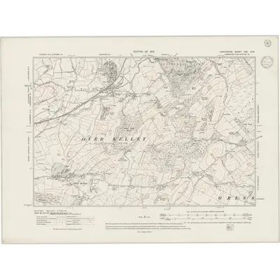 1910 Map of Lancashire XXV.NW, 1942 Print