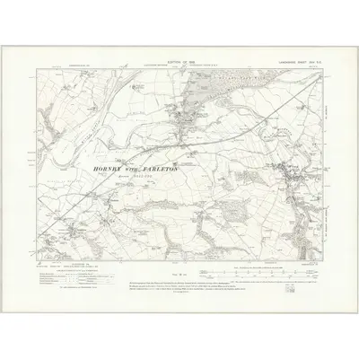 1910 Map of Lancashire XXV.SE, 1919 Print