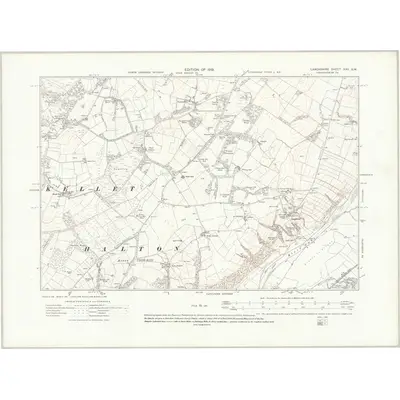 1910 Map of Lancashire XXV.SW, 1919 Print