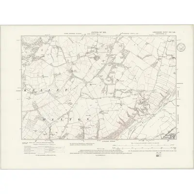 1910 Map of Lancashire XXV.SW, 1936 Print