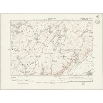 1910 Map of Lancashire XXV.SW, 1943 Print