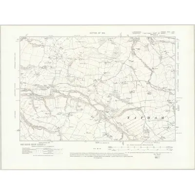 1910 Map of Lancashire XXVI.SW, 1919 Print