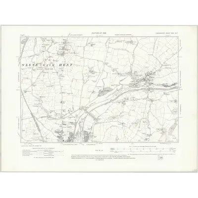 1910 Map of Lancashire XXX.NE, 1919 Print