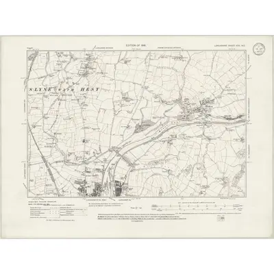 1910 Map of Lancashire XXX.NE, 1933 Print