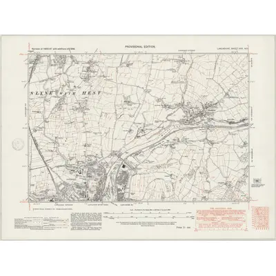 1938 Map of Lancashire XXX.NE, 1947 Print