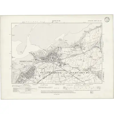 1911 Map of Lancashire XXX.NW, 1933 Print