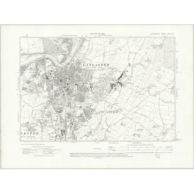 1910 Map of Lancashire XXX.SE, 1919 Print