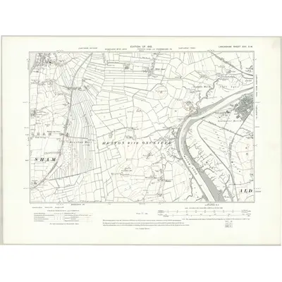 1910 Map of Lancashire XXX.SW, 1915 Print