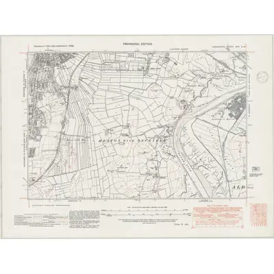 1938 Map of Lancashire XXX.SW, 1947 Print