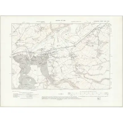 1910 Map of Lancashire XXXI.NW, 1919 Print