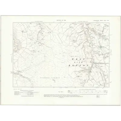 1910 Map of Lancashire XXXII.NW, 1919 Print