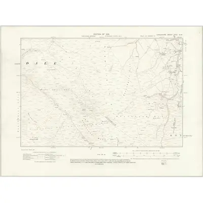 1910 Map of Lancashire XXXII.SW, 1919 Print