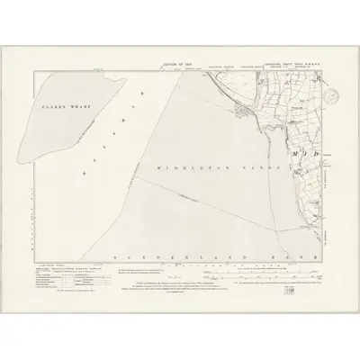 1910 Map of Lancashire XXXIII.NW & NE, 1937 Print