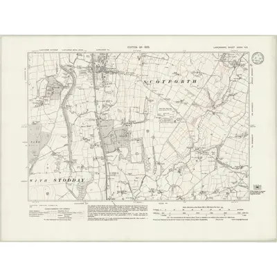 1931 Map of Lancashire XXXIV.NE, 1933 Print